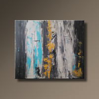 KIÁRUSÍTÁS: Blue Gray Abstract - 60x50cm absztrakt festmény