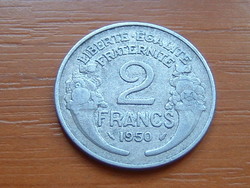 FRANCIA 2 FRANCS FRANK 1950 c. + Szárny ALU. #