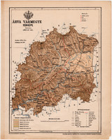 Árva vármegye térkép 1899, Magyarország atlasz (a), Gönczy Pál, 24 x 30 cm, megye, Posner Károly