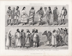 Történelem, kultúra - ókor (13), egyszínű nyomat 1875, német, arab, föníciai, héber filiszteus zsidó