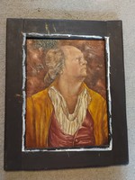 Szász Gábor festmény, olaj, farost, 31x42 cm+széles fakerete, szignós