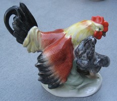 Kakas és tyúk - Kőbányai porcelán, Drasche