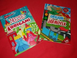 2 darab kreatív játék oktató ORIGAMI könyvecske nemcsak gyerekeknek egybe képek szerint állapot