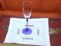 Hungária champagne glass for replacement with blue stem and base
