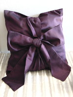 3 pcs purple polyester silk bow bow pillowcase