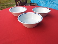 3 db Alföldi porcelán kék csíkos tányér gulyás, halászlé.