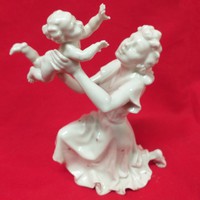 Német Hutschenreuther,K.Tutter 2244/1, Anya Gyermekével,Porcelán Figura