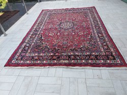 Antique Iranian Mashadi hand-knotted 200x290 wool Persian rug mk_07