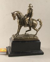 Antik bronzírozott fém Napóleon lovas szobor 846