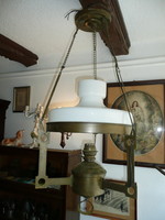 Eredeti antik szecessziós nagy réz lüszter lámpa elektromossá átalakítva azonnal működő állapotban
