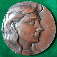 Máté Vígh: rosy magdolna, bronze relief, plaque, 1994