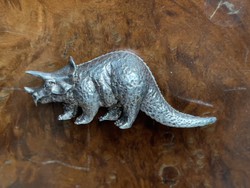 Ezüst orrszarvú rinocérosz kitűző bross