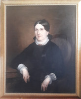 THAN MÓR: Női portré (olaj-vászon 103x82 cm, kerettel) aukción szerepelt festmény