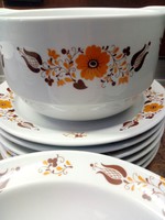 Plain panni patterned tableware, plates with soup bowl