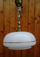 Art-deco white shrouded copper ceiling lamp chandelier .Bargeable!