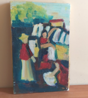 (K) Pálinkás Éva festmény    26x43 cm
