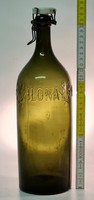 "Ilona" babérágas, olajzöld nagy ásványvizes üveg (1819)