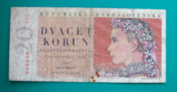 Csehszlovákia, 20 korun bankjegy - 1949