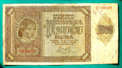 1 000 kuna – 1941 - Horvát bankjegy
