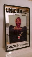 Zwack Unicum tükrös reklámkép, tükörreklám kép, tükör, 51 x 32,5 cm