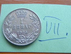 SZERB HORVÁT SZLOVÉN KIRÁLYSÁG 1 DINÁR 1925 (b) (Brussels Mint, Belgium) VII.