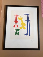 Joan miro (1893-1983) "parler seul" with color lithograph signature framed on plate size: 49 x 64