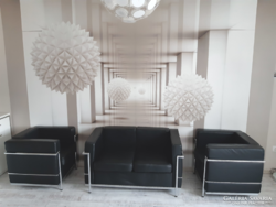Bauhaus design lounge garnitúra,  Le Corbusier LC2 szalon szett