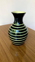 Retro vintage yellow striped vase