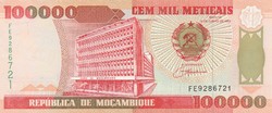 Mozambik 100 000 meticais, 1993, UNC bankjegy