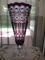 Monumentális Lauditzer Art Glass, ólomkristály váza