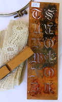 Antik réz betű sablon, hímzéshez, kelengyéhez, gyűjteménybe Nr. 27.