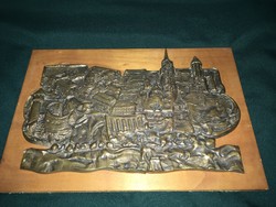 Jelzett Szőllőssy Enikő  Buda bronz falkép 32 cm