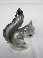 Drasche porcelán ritka festésű szürke mókus