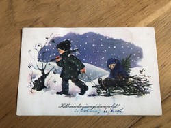 Kellemes Karácsonyi Ünnepeket - Győrffy Anna rajzos képeslap