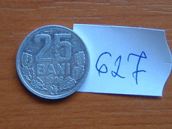 MOLDOVA MOLDÁVIA 25 BANI 2008 ALU. Állami Pénzverde Bukarest #627