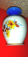 Nagyon retró, őszi virágmintás Hollóházi öblös váza