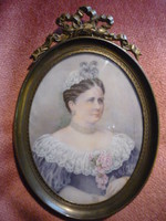Biedermeier miniatűr női portré 2107 14