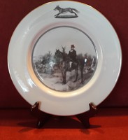 Hunting scene porcelain large plate