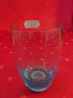 Kék üveg aljú vizespohár, magassága 10 cm, átmérője 6 cm. Vanneki!