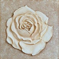 Rose relief, plaster wood, 46 cm x 46 cm, miller gabriella