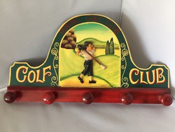 Irwing Golf Club felirattal festett fa, fali fogas (D1)