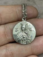 Ezüst Mária medál ezüst láncon