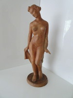 Hibátlan Eschenbach terrakotta női akt szobor.