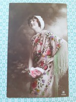 Régi női fotó képeslap vintage levelezőlap K.u.K. bélyegzős