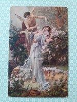 Régi képeslap 1916 a szerelem felébredése művészi levelezőlap