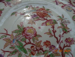 1900 RITKA SAARGEMÜND(=SARREGUEMINES) Utzschneider&Co Kézzel festet,számozott madaras virágos tányér
