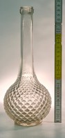 Spherical liquor bottle with rhombus pattern, blown into shape (1830)