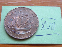 ANGLIA ANGOL 1/2 FÉL HALF PENNY 1966  XVII.