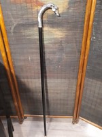 Horse-headed walking stick with a silver handle