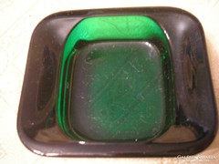 Foglalva  Zltn196 -nak   Art decó urán zöld svéd vastag üveg ékszer tartó gyűjtői ritkaság